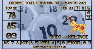 PREDIKSI TOGEL SINGAPORE 07 AGUSTUS 2021