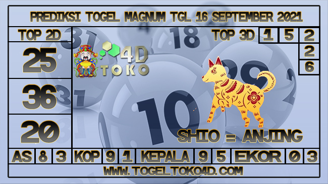 TOKO4D – PREDIKSI TOGEL MAGNUM 4D 16 SEPTEMBER 2021