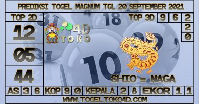 TOKO4D – PREDIKSI TOGEL MAGNUM 4D 20 SEPTEMBER 2021