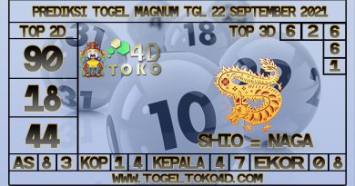 TOKO4D – PREDIKSI TOGEL MAGNUM 4D 22 SEPTEMBER 2021