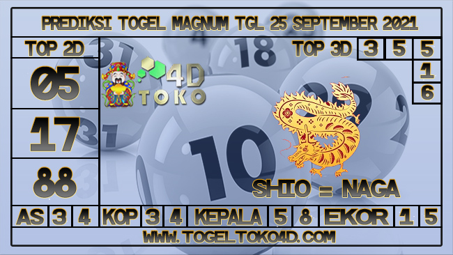 TOKO4D – PREDIKSI TOGEL MAGNUM 4D 25 SEPTEMBER 2021