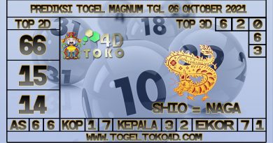 TOKO4D – PREDIKSI TOGEL MAGNUM 4D 06 OKTOBER 2021