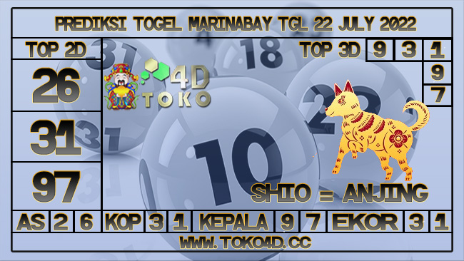 TOKO4D – PREDIKSIMARINABAY 22 JULY 2022