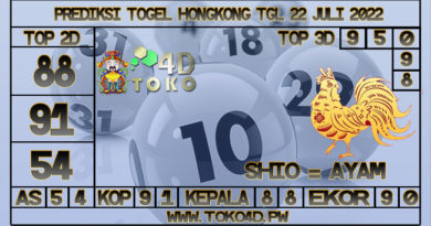 TOKO4D – PREDIKSI TOGEL HONGKONG 22 JULY 2022