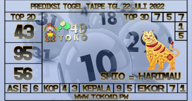 TOKO4D – PREDIKSI TOGEL TAIPEI 22 JULY 2022