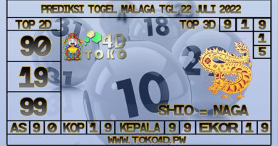 TOKO4D – PREDIKSI TOGEL MALAGA 22 JULY 2022