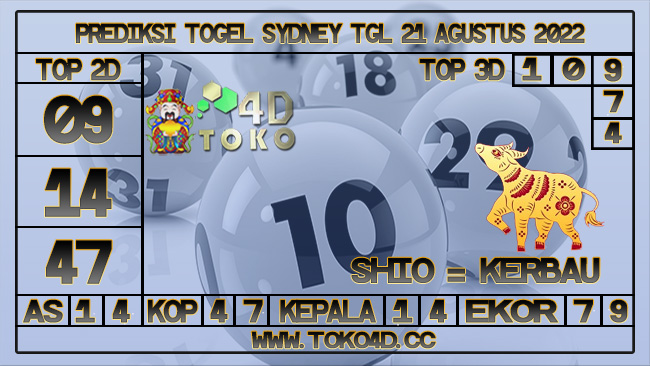 TOKO4D – PREDIKSI SYDNEY 21 AGUSTUS 2022