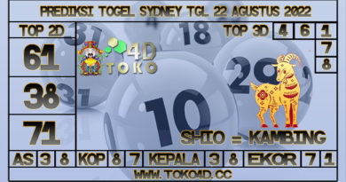 TOKO4D – PREDIKSI SYDNEY 22 AGUSTUS 2022