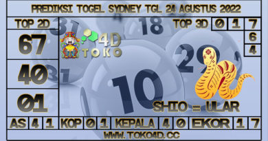 TOKO4D – PREDIKSI SYDNEY 24 AGUSTUS 2022