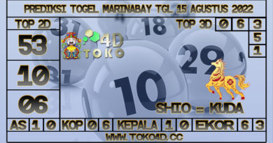 TOKO4D – PREDIKSI TOGEL MARINABAY 15 AGUSTUS 2022