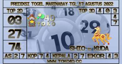 TOKO4D – PREDIKSI TOGEL MARINABAY 17 AGUSTUS 2022