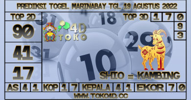 TOKO4D – PREDIKSI TOGEL MARINABAY 19 AGUSTUS 2022