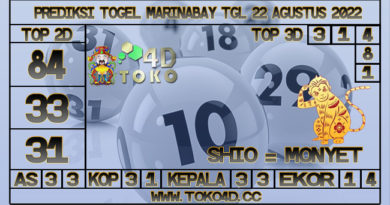 TOKO4D – PREDIKSI TOGEL MARINABAY 22 AGUSTUS 2022