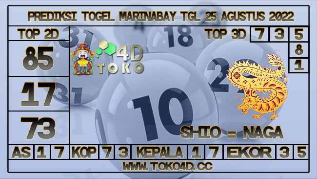 TOKO4D – PREDIKSI TOGEL MARINABAY 25 AGUSTUS 2022