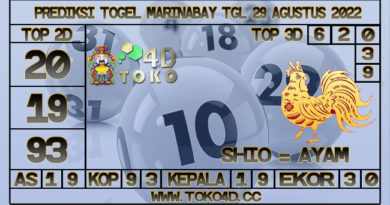 TOKO4D – PREDIKSI TOGEL MARINABAY 29 AGUSTUS 2022