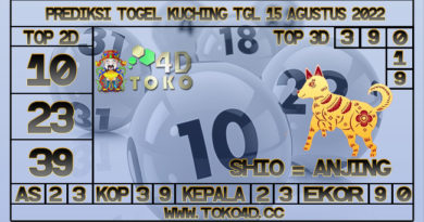 TOKO4D – PREDIKSI TOGEL KUCHING 15 AGUSTUS 2022