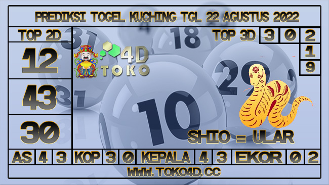 TOKO4D – PREDIKSI TOGEL KUCHING 22 AGUSTUS 2022