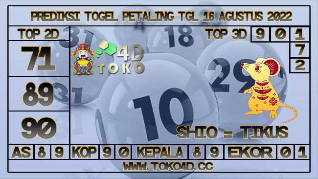 TOKO4D – PREDIKSI TOGEL PETALING 16 AGUSTUS 2022