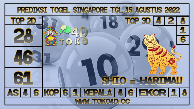 TOKO4D – PREDIKSI TOGEL SINGAPORE 15 AGUSTUS 2022