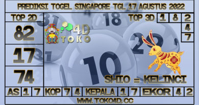 TOKO4D – PREDIKSI TOGEL SINGAPORE 17 AGUSTUS 2022