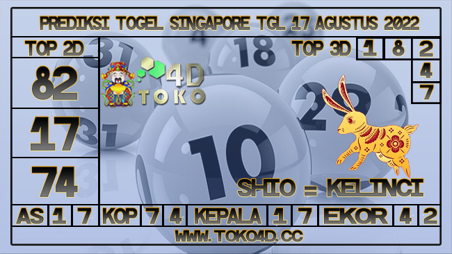 TOKO4D – PREDIKSI TOGEL SINGAPORE 17 AGUSTUS 2022