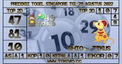 TOKO4D – PREDIKSI TOGEL SINGAPORE 21 AGUSTUS 2022