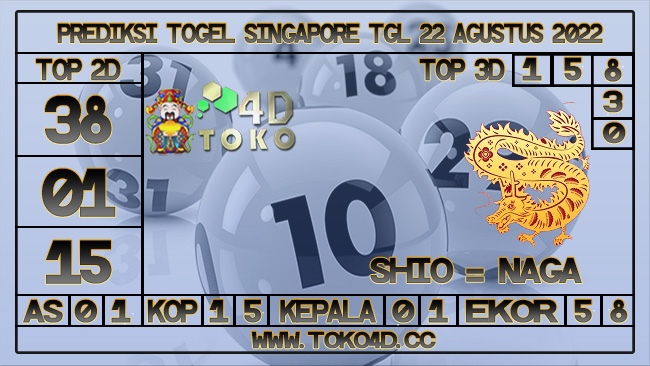 TOKO4D – PREDIKSI TOGEL SINGAPORE 22 AGUSTUS 2022