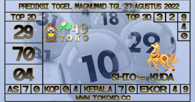 TOKO4D – PREDIKSI TOGEL MAGNUM4D 27 AGUSTUS 2022