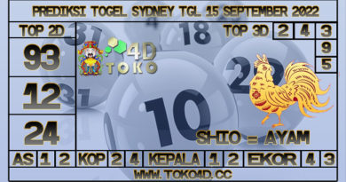 TOKO4D – PREDIKSI TOGEL SYDNEY 15 SEPTEMBER 2022