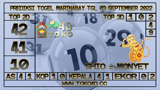 TOKO4D – PREDIKSI TOGEL MARINABAY 03 SEPTEMBER 2022