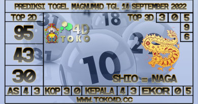 TOKO4D – PREDIKSI TOGEL MAGNUM4D 14 SEPTEMBER 2022