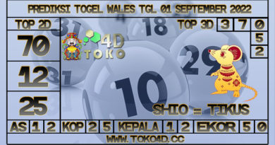 TOKO4D – PREDIKSI TOGEL WALES 01 SEPTEMBER 2022