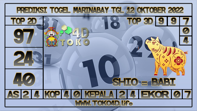 TOKO4D – PREDIKSI TOGEL MARINABAY 12 OKTOBER 2022