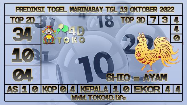 TOKO4D – PREDIKSI TOGEL MARINABAY 13 OKTOBER 2022