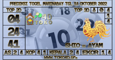 TOKO4D – PREDIKSI TOGEL MARINABAY 18 OKTOBER 2022