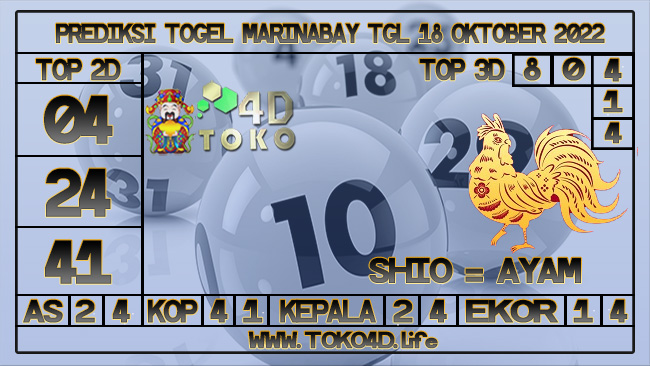 TOKO4D – PREDIKSI TOGEL MARINABAY 18 OKTOBER 2022