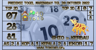 TOKO4D – PREDIKSI TOGEL MARINABAY 20 OKTOBER 2022