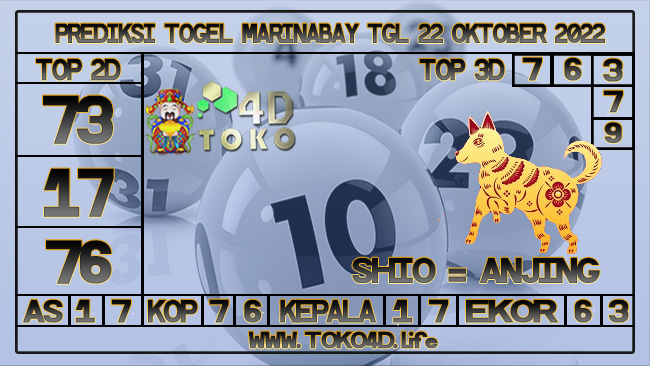 TOKO4D – PREDIKSI TOGEL MARINABAY 22 OKTOBER 2022