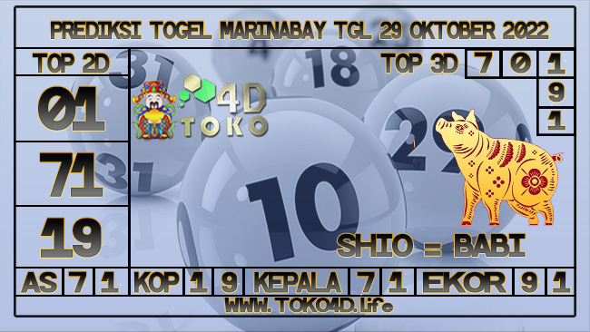 TOKO4D – PREDIKSI TOGEL MARINABAY 29 OKTOBER 2022