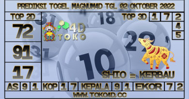 TOKO4D – PREDIKSI TOGEL MAGNUM4D 02 OKTOBER 2022