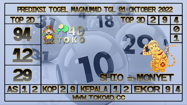 TOKO4D – PREDIKSI TOGEL MAGNUM4D 01 OKTOBER 2022