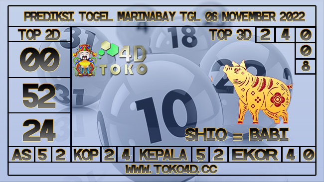 TOKO4D – PREDIKSI TOGEL MARINABAY 06 NOVEMBER 2022