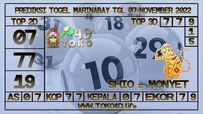 TOKO4D – PREDIKSI TOGEL MARINABAY 07 NOVEMBER 2022