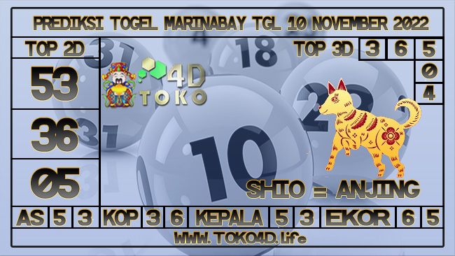 TOKO4D – PREDIKSI TOGEL MARINABAY 10 NOVEMBER 2022