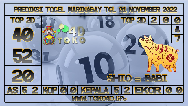 TOKO4D – PREDIKSI TOGEL MARINABAY 01 NOVEMBER 2022