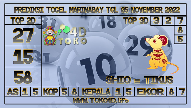 TOKO4D – PREDIKSI TOGEL MARINABAY 05 NOVEMBER 2022