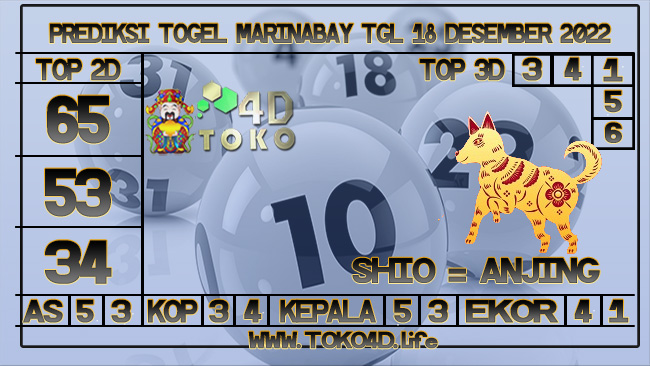 TOKO4D – PREDIKSI TOGEL MARINABAY 18 DESEMBER 2022