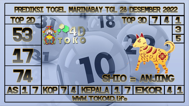 TOKO4D – PREDIKSI TOGEL MARINABAY 28 DESEMBER 2022