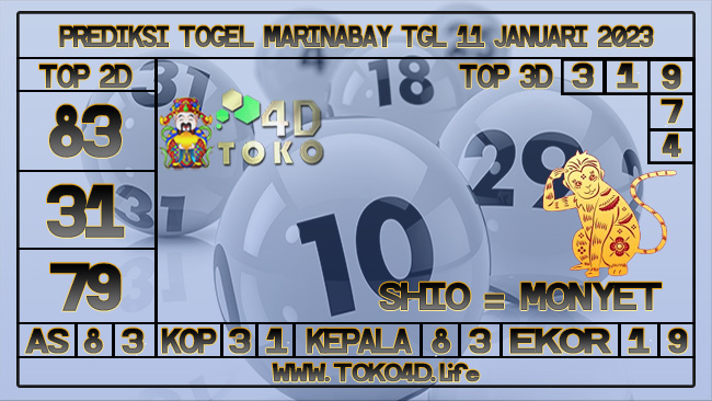 TOKO4D – PREDIKSI TOGEL MARINABAY 11 JANUARI 2023