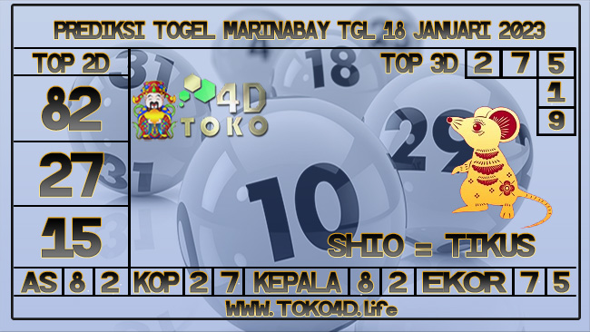 TOKO4D – PREDIKSI TOGEL MARINABAY 18 JANUARI 2023